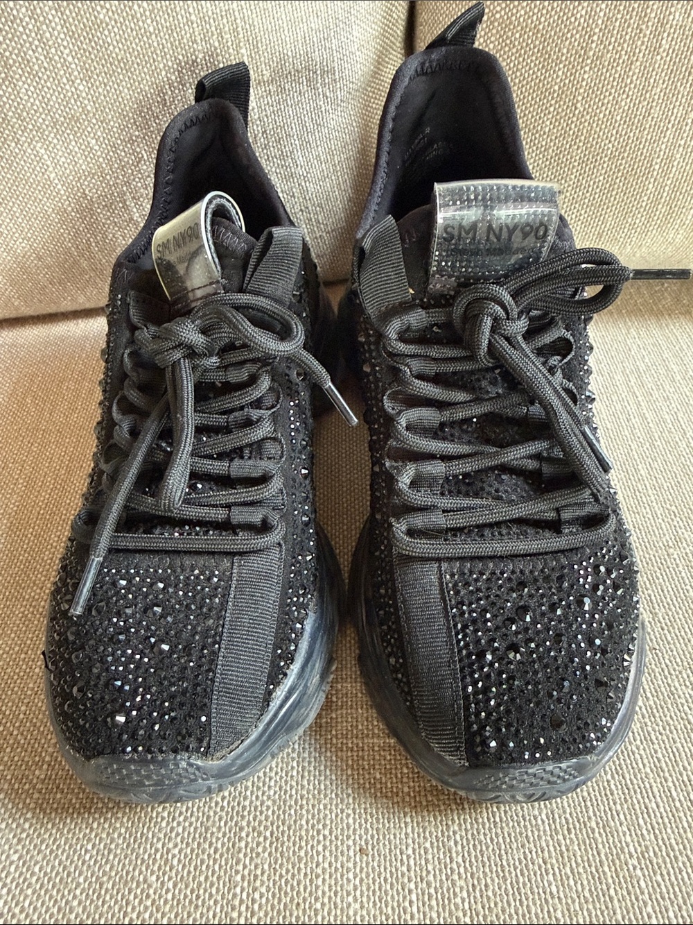 Steve Madden Black Rhinestone Sneakers